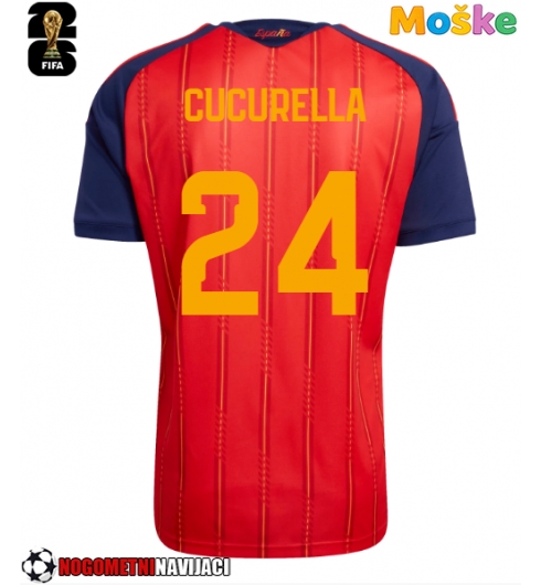 Moške Nogometnih dresov Španija Marc Cucurella #24 Domači SP 2026 Kratki rokavi Moške Nogometnih dresov Španija Marc Cucurella #24 Domači SP 2026 Kratki rokavi